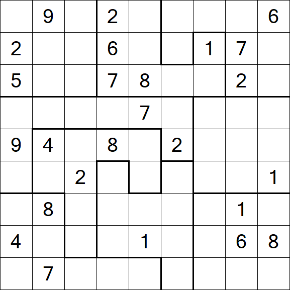 Jigsaw Sudoku - Hard