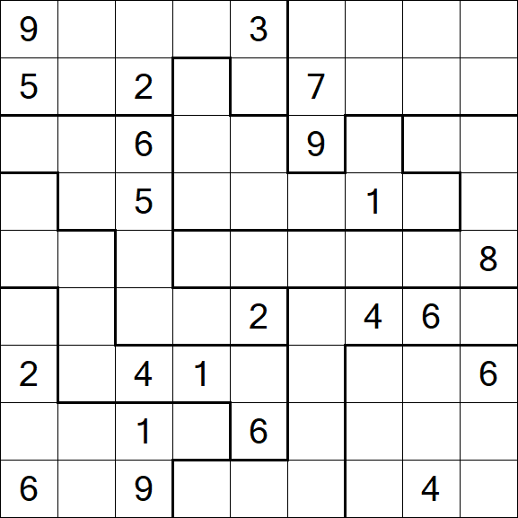 Jigsaw Sudoku - Hard