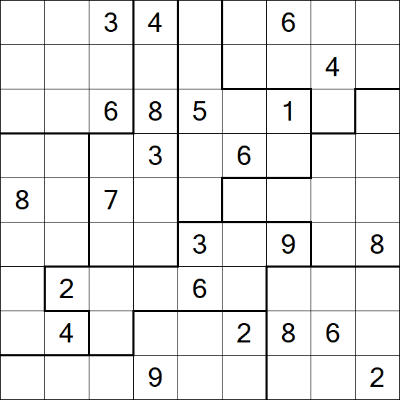 Jigsaw Sudoku - Hard