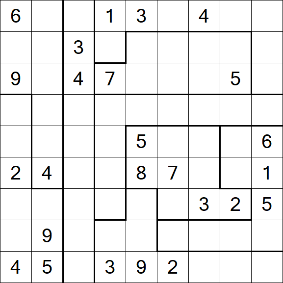 Jigsaw Sudoku - Hard