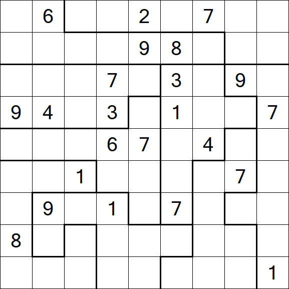 Jigsaw Sudoku - Hard