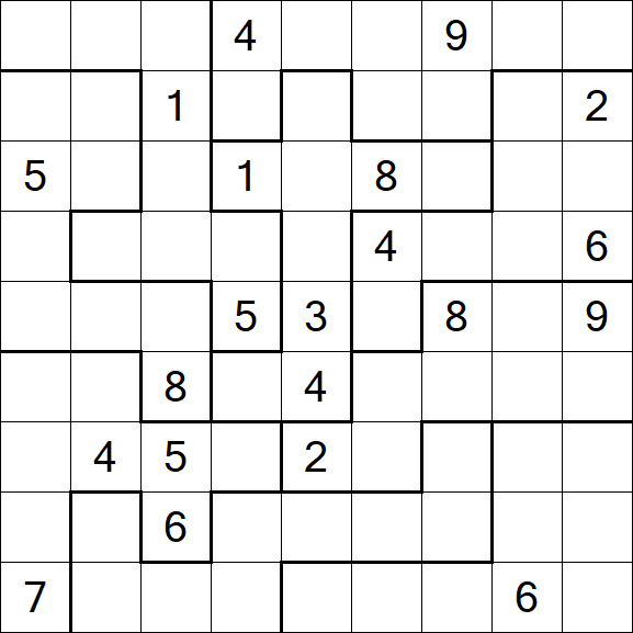 Jigsaw Sudoku - Hard