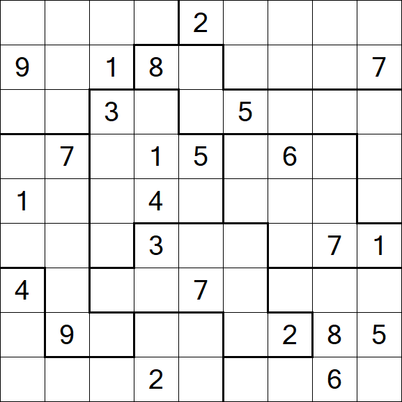 Jigsaw Sudoku - Hard