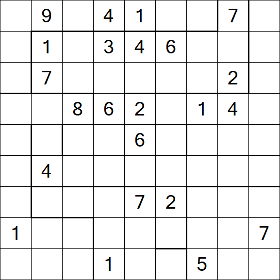 Jigsaw Sudoku - Difficile