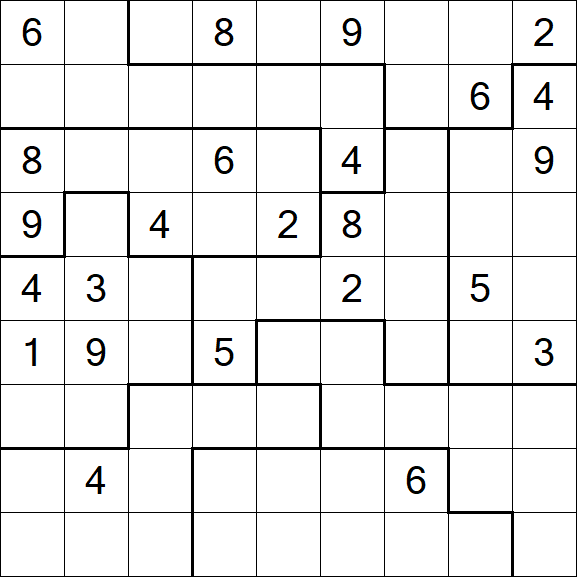 Jigsaw Sudoku - Difficile