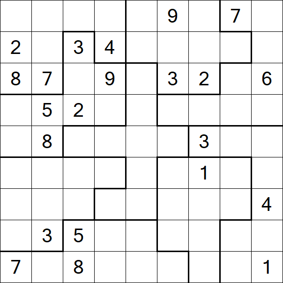 Jigsaw Sudoku - Hard