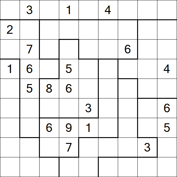 Jigsaw Sudoku - Hard