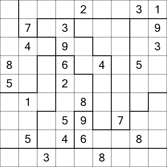Jigsaw Sudoku - Hard