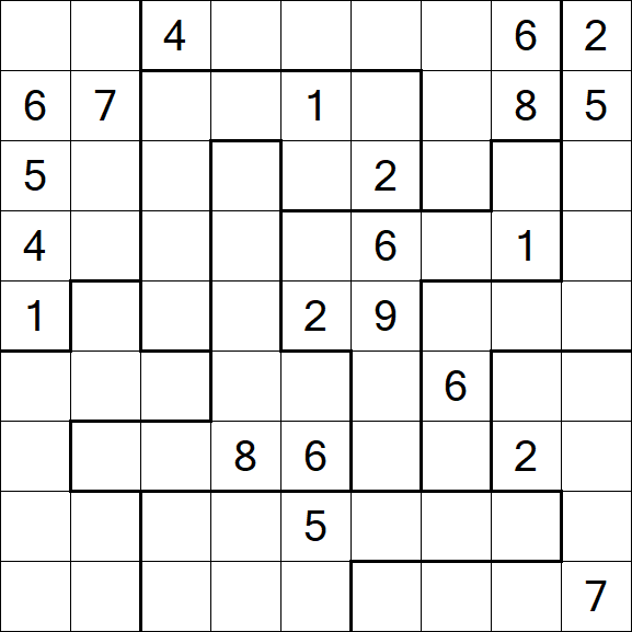 Jigsaw Sudoku - Hard