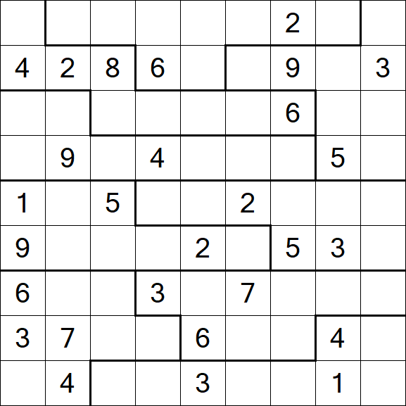 Jigsaw Sudoku - Hard