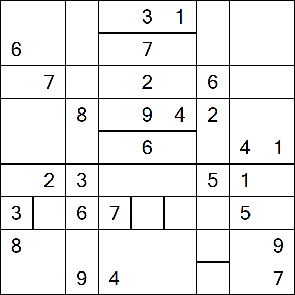 Jigsaw Sudoku - Hard