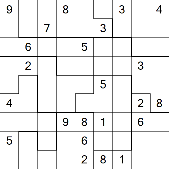 Jigsaw Sudoku - Hard