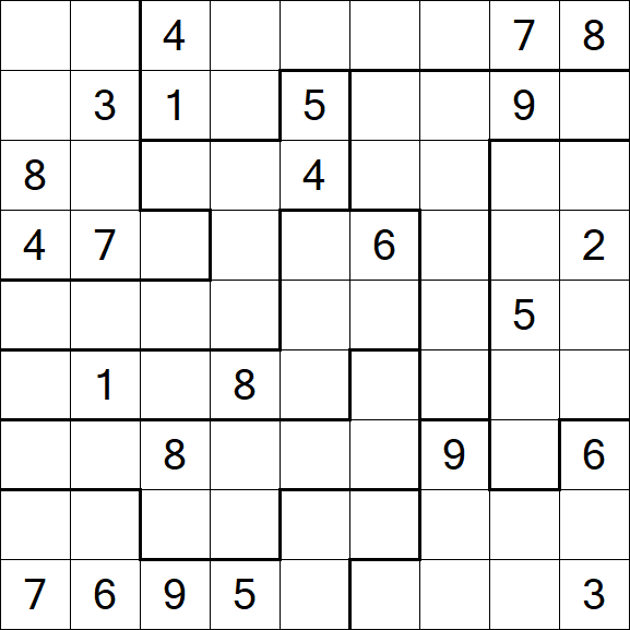 Jigsaw Sudoku - Hard
