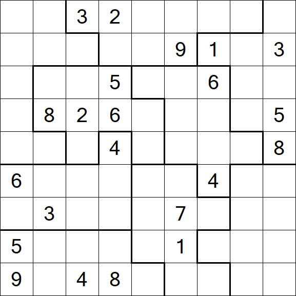Jigsaw Sudoku - Hard