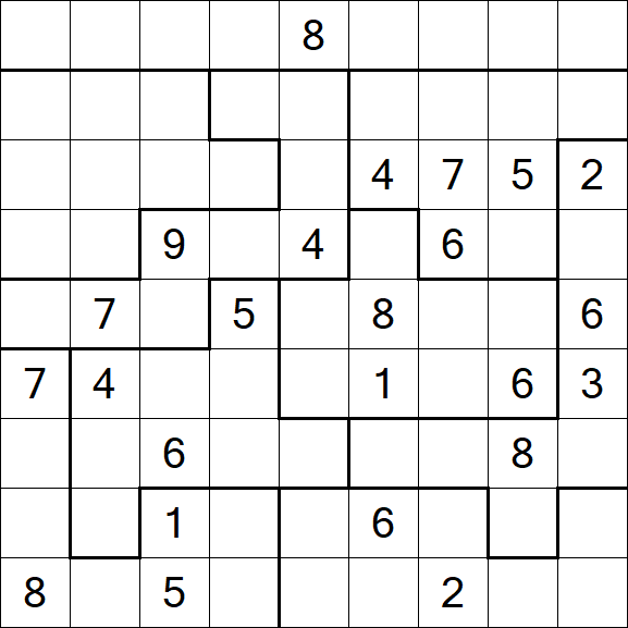 Jigsaw Sudoku - Hard