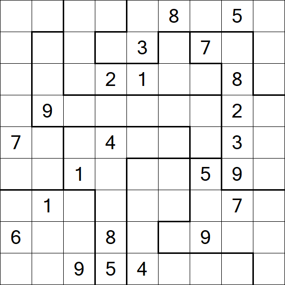 Jigsaw Sudoku - Hard
