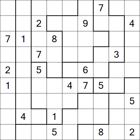 Jigsaw Sudoku - Difficile