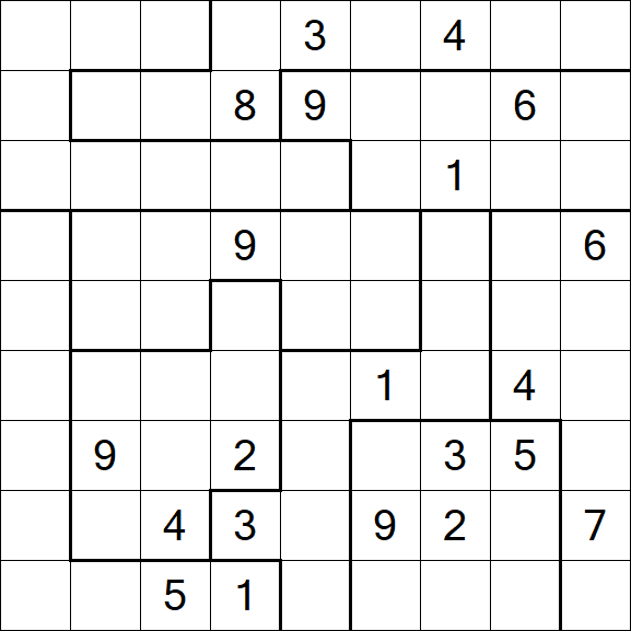 Jigsaw Sudoku - Difficile