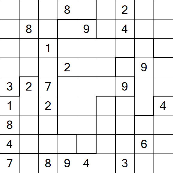 Jigsaw Sudoku - Difficile