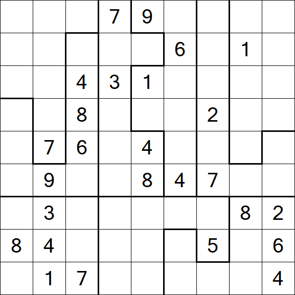 Jigsaw Sudoku - Difficile
