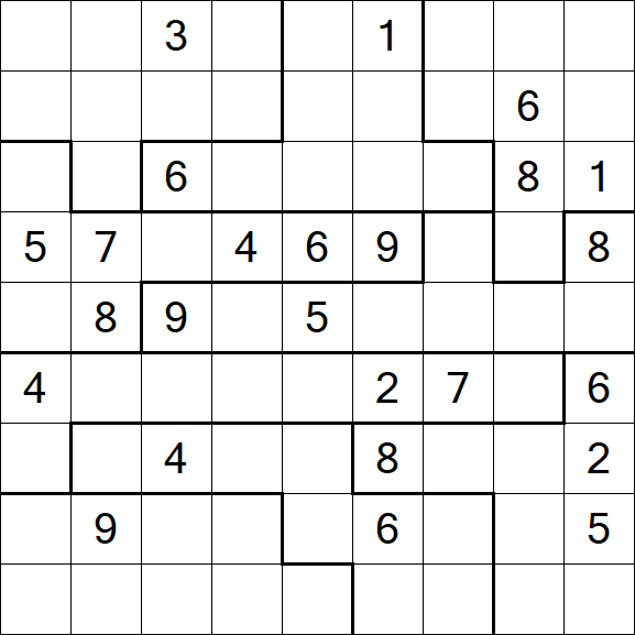Jigsaw Sudoku - Difficile