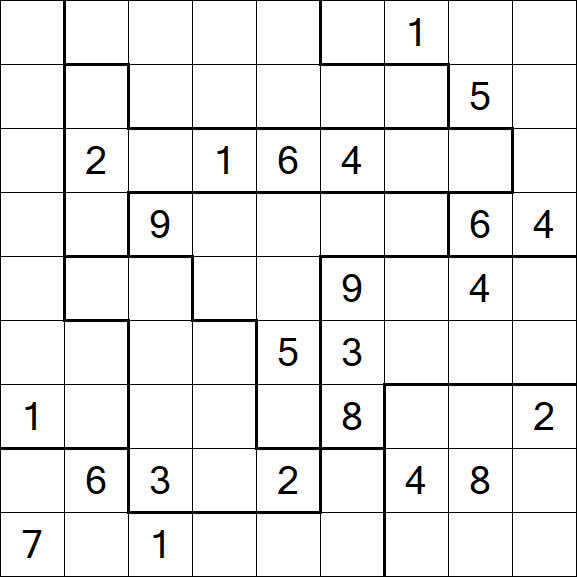 Jigsaw Sudoku - Schwierig