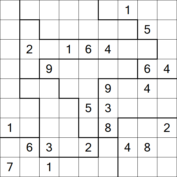 Jigsaw Sudoku - Difficile