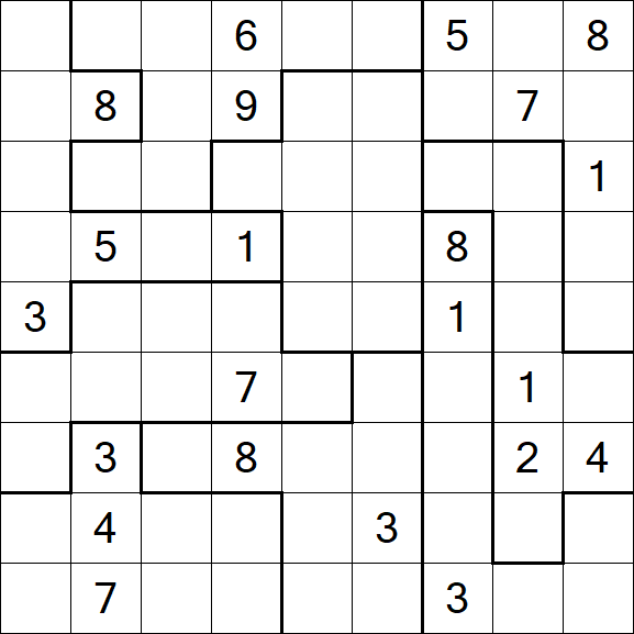 Jigsaw Sudoku - Hard