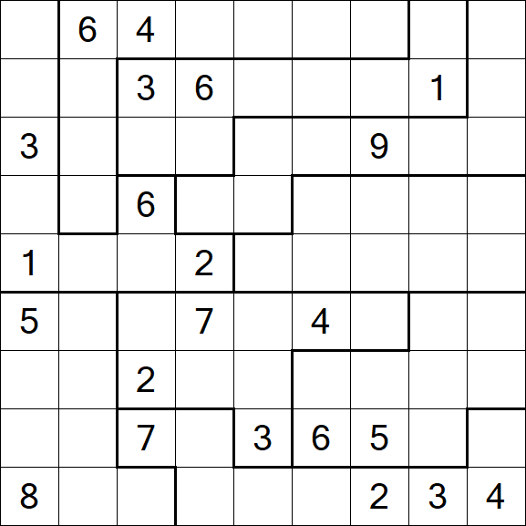 Jigsaw Sudoku - Schwierig