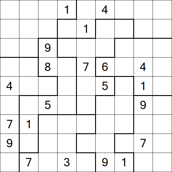 Jigsaw Sudoku - Schwierig