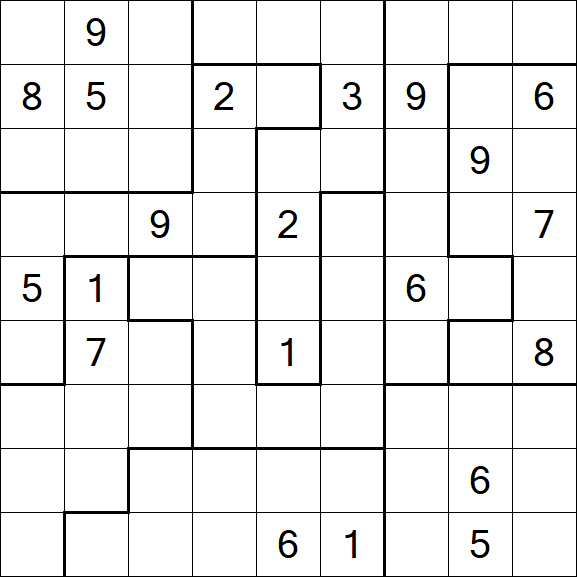 Jigsaw Sudoku - Schwierig
