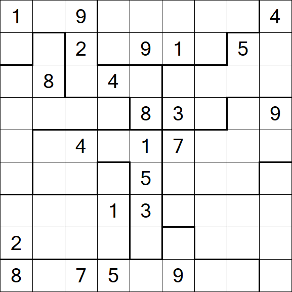 Jigsaw Sudoku - Schwierig