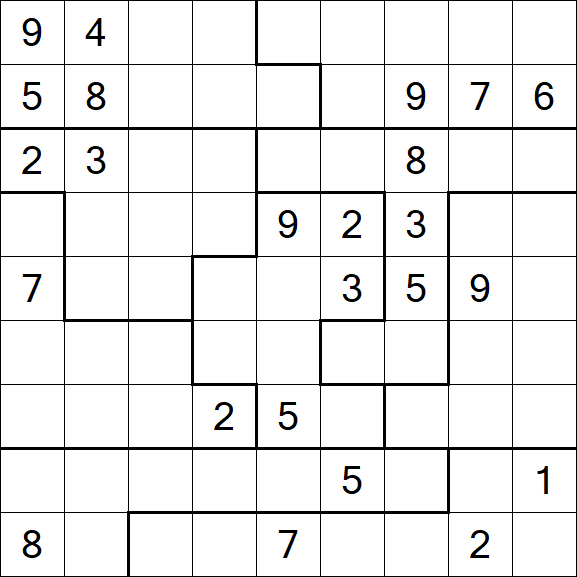 Jigsaw Sudoku - Schwierig