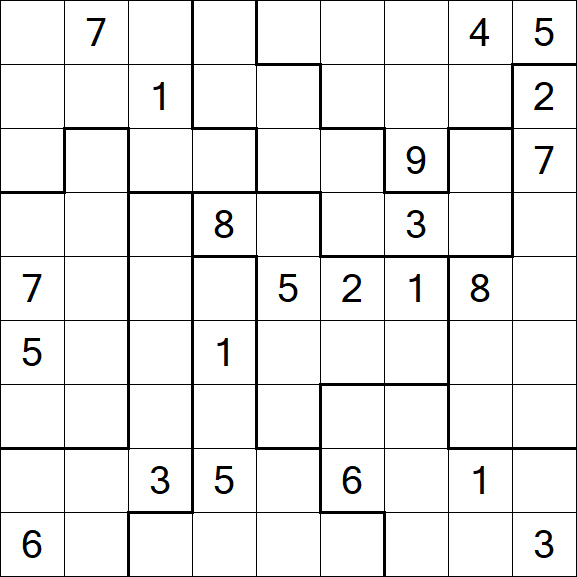 Jigsaw Sudoku - Schwierig