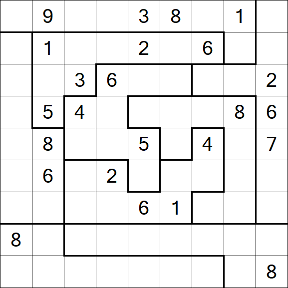 Jigsaw Sudoku - Hard
