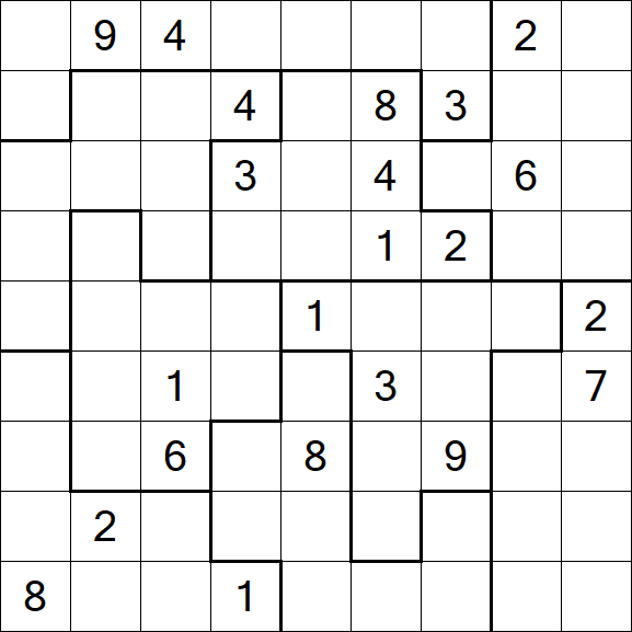 Jigsaw Sudoku - Hard