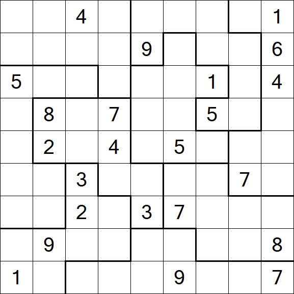 Jigsaw Sudoku - Hard