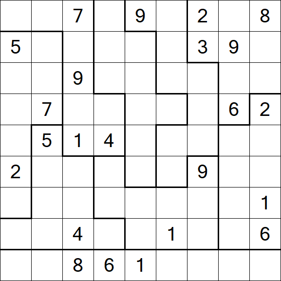 Jigsaw Sudoku - Hard