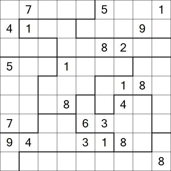 Jigsaw Sudoku - Hard
