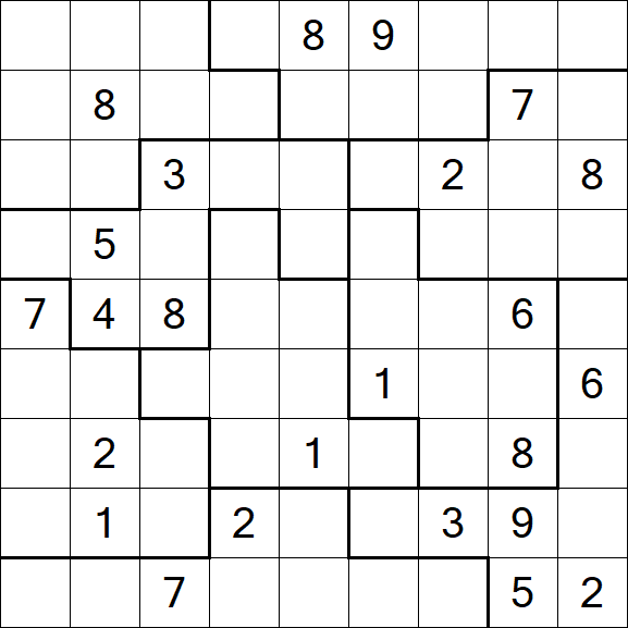 Jigsaw Sudoku - Hard