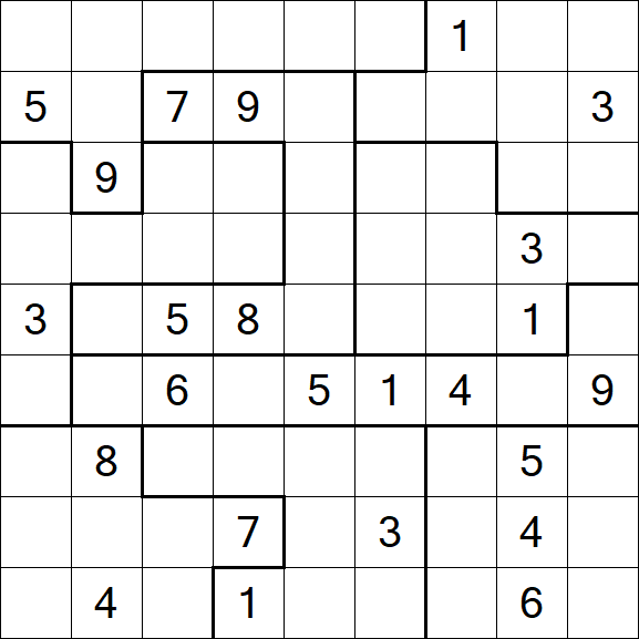 Jigsaw Sudoku - Hard