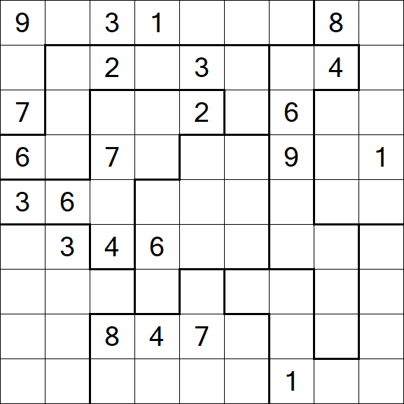 Jigsaw Sudoku - Hard