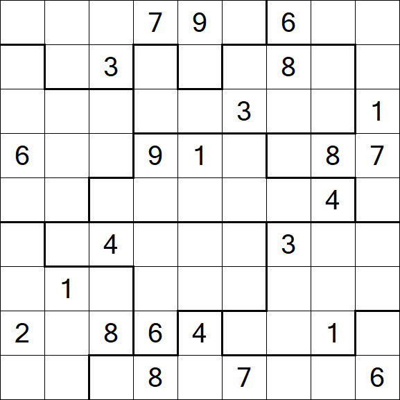 Jigsaw Sudoku - Hard