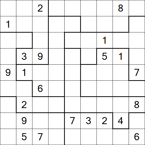 Jigsaw Sudoku - Hard