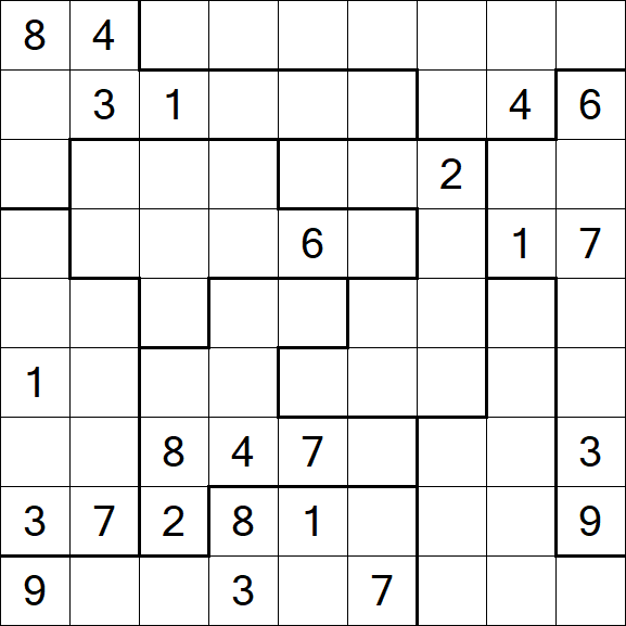 Jigsaw Sudoku - Hard