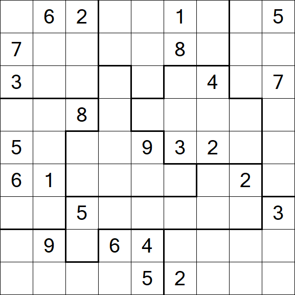 Jigsaw Sudoku - Hard