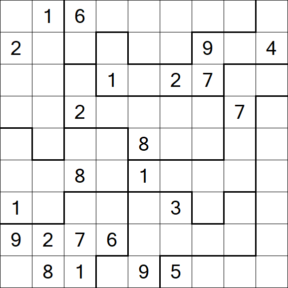 Jigsaw Sudoku - Hard