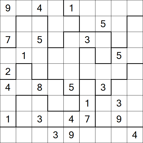 Jigsaw Sudoku - Hard