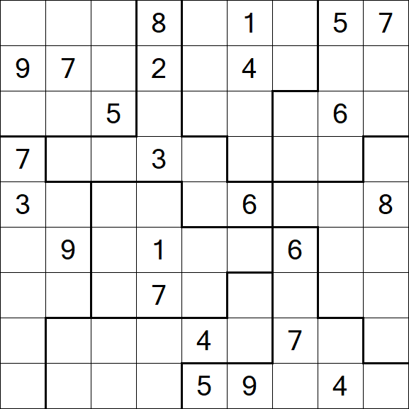 Jigsaw Sudoku - Hard