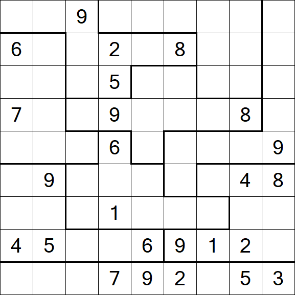 Jigsaw Sudoku - Hard